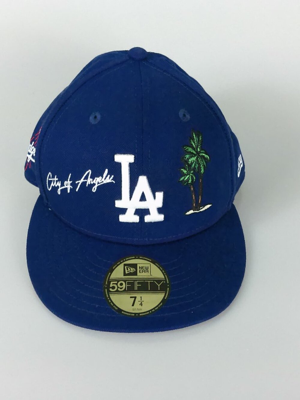 LA Dodgers Fitted Hat Cap New Era 59FIFTY Size 7 1/4 City of Angels Palm Tree